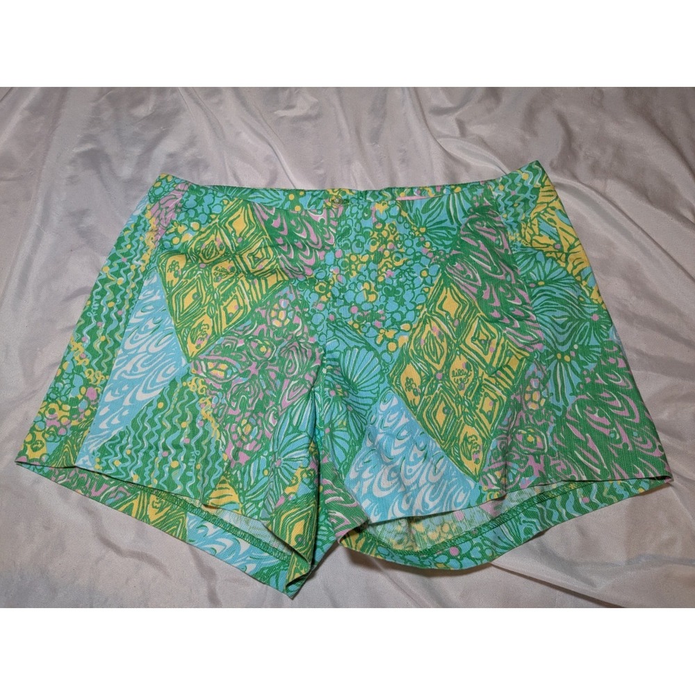 Vintage‎ 2014 Lily Pulitzer Women's Deenie Diamond Patchwork Shorts Size 4